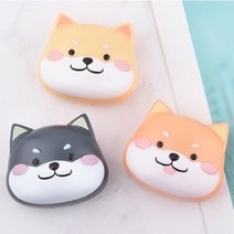 렌즈 거울 케이스 통 보관함 서클 투명 콘택트 착용도구 안전 렌즈통, 옐로우