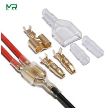 전기 커넥터 총알 터미널 자동차 전선 커넥터 직경 4mm 남녀 공용 1 : 2 투명 외장 10/4.0 세트, 02 20Sets