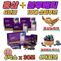 블루베리엑기스 홍삼즙 비타민c 홍삼추출액 농축액 6년근 고형분60%이상 홍정원 진액 60대여성 건강즙 6박스 40대 50대 60대 여성 여자 남성 노인 건강즙 액기스