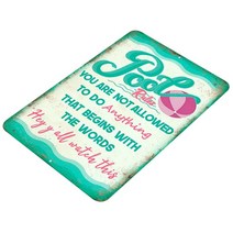 도로명주소판 건물주소 명패 빈티지 재미 풀 규칙 기호 수영장 간판 금속 풀 로그인 풀 금속 기호 벽 아트 룸 장식 복고풍 표지판, 빨간색