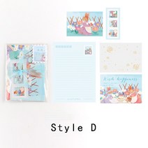 7 개/대 6 디자인 Ins 스타일 Animo 정원 시리즈 크리 에이 티브 손 계정 DIY 장식 재료 편지 및 봉투 세트인사말 카드 봉투, D