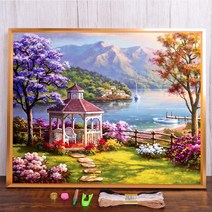 보석십자수 창업 도구 풍경 벚꽃 나무 사전 인쇄 크로스 스티치 자수 전체 키트 수공예 뜨개질 취미 재봉, HMA70928_50x70cm_11CT 면사