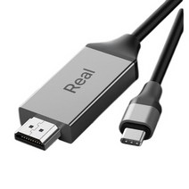 레알 USB TYPE-C to HDMI 4K MHL 케이블 2M 맥북 듀얼 연결 ctohdmi RL003, 2M(60Hz)
