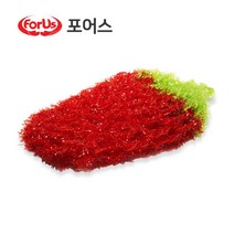 1+1 포어스 고급 아크릴 수세미 딸기 수세미 다용도 주방, 1+1)2개