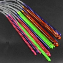 아프간바늘 목도리실 뜨개질 대바늘 세트 12 개/대 투명 플라스틱 직조 도구 스웨터 바늘 Crochet 아프간, 한개옵션0