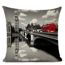 북유럽 소파쿠션 쇼파 침대 패드 의자 인테리어 세련된 버스 세계적으로 유명한 도시 장식, 450mm450mm, 열하나