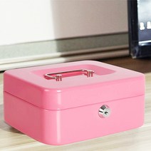 휴대용 안전 금고 현금통 캐시박스 세이프티박스, 작은 분홍색 열쇠