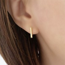14k 일자 스틱 링 귀걸이 원터치