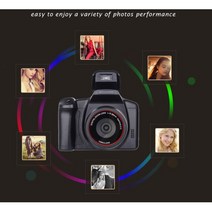 DSLR 카메라 입문용 pin hd telephoto slr 디지털, 검은색