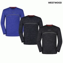 웨스트우드 남성 레터링 긴팔 라운드 티셔츠 WL1MSTR403