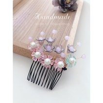 그레이스샵 [나연한복뒤꽂이] 연보라 플라워 한복비녀 한복뒤꽂이 옆꽂이