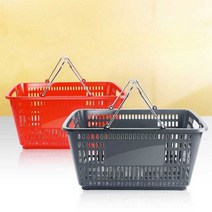 마트 바구니 수납 시장 편의점 대형 농산물 플라스틱, L사이즈 28리터 곡선형 블랙 블루, 1개