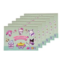 산리오 캐릭터즈 신학기 필수템 스케치북 6P세트, 민트(B4사이즈)-6P