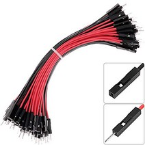 Premium Breadboard M/M M/F F/F Black Red Color for Power Lines Jumper Wires 0.1' Square Head 90-Pac, Length 15CM, MM, MF, FF x Black, Red - 15 p