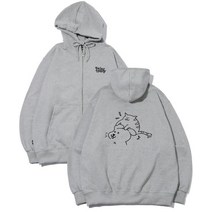 꼼파뇨 Enjoy CAT 자수 후드 집업 그레이