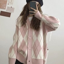 아가일니트가디건 가을겨울아우터 재킷