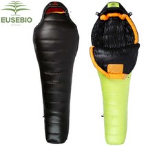 CAMPA 오리털침낭 캠핑 동계침낭 미군 낚시용, 알래스카 1200 블랙