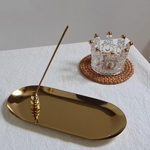 엔틱 인센스 홀더 선물 Set, 라운드(Black), Gold