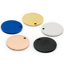 강아지 입마개 둥근 개 ID 태그 금속 이름 TagsMirror 광택 강아지 고양이 분실 방지 플레이트에 대한 스테, 01 Mix Colors_01 25MM