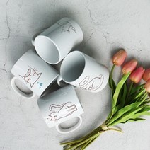 바보사랑 디자인머그컵4p 우리집개냥이.꾸밈, 상세설명 참조