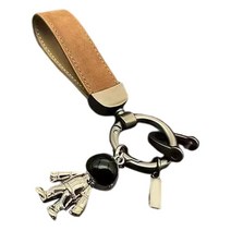 PU 가죽 키 체인 키 링 클립 장식 핸드백 지갑 여성을위한 안티 분실 D 링 키 체인 스트랩 펜던트와 세련된 튼튼한