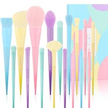 Docolor 아이섀도우 브러쉬 세트 15pcs 네온 그린 아이 메이크업 브러쉬 세트 아이섀도우 블렌딩 컨실러 눈썹 속눈썹 아이 라이너 프리미엄 합성 메이크업 브러쉬 케이스 포함, 17개