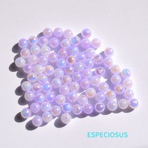 Beads만들기 DIY 재료 쥬얼리 액세서리 8MM 멀티 컬러 도금 아크릴 ABS 진주 비즈 모조 쉘 스페이서 팔찌 제작 부서 100 개, [01] 8mm, [05] 라벤더