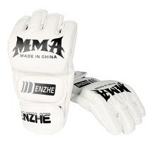 MMA 복싱 글러브 장갑 이종격투기 무에타이 5 색 두꺼운 mma 반 손가락 산다 태권도 싸움 mma 샌드백 전문 tkd 훈련 장비, 하얀색