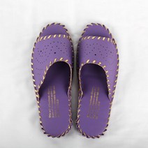 펀칭봉합 고급 가죽 실내슬리퍼 거실 실내화 호텔 거실화 병원 유치원 사무실, 퍼플