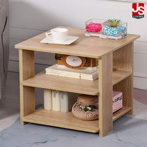 JS리빙 협탁 침대 침실 미니 거실 원목 2단 선반 모던 거실장 보조 수납 인테리어 우드 베드 서랍장 사이드 테이블 엔틱 수납장 이동식 조립식 틈새 데일리 사무실 콘솔 L21*7, 라인 협탁 단품/1개