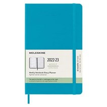 Moleskine 2023 주간 플래너 노트 맹거니즈 블루 하드 커버 L185769, Large, Weekly