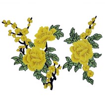 아플리케 2 개대 자수 장미 꽃 패치 아플리케 diy 공예 stiker 청바지 모자, 23-꿰매다