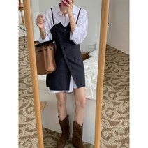 시그널러브 루시 셔츠 레이어드 미니 뷔스티에 원피스 2color