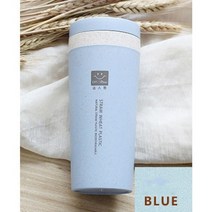 세라믹텀블러 벤티사이즈 초미니 쉐이크 도자기 텀블러 휴대용 보온병 건강 플라스틱 밀 섬유 컵 더블 레이어 열 머그 사무실 커피 차 물병 여행 머그, 푸른, 300ml