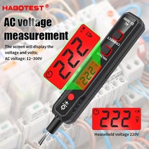 HABOTEST펜 타입 디지털 멀티미터 실제 RMS 스마트 AC DC 전압 저항 정전용량 주파수 테스터 12300V 멀티테스터