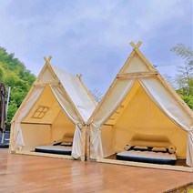 삼각 조립식 방갈로 농막 쉼터 카페 야외 텐트 정자, 3x4m 룸타입(베이지)