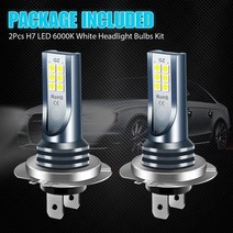 자동차 H7 LED 헤드라이트 30000LM 6000K 화이트 IP67 12V 24V 자동 조명 고휘도 하이/로우 빔 안개 전구 2 개, [01] 2pcs, [01] H7