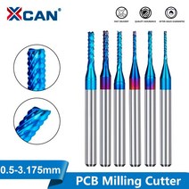 pcb 금속 절단 가공XCAN-카바이드 옥수수 엔드밀 0.5-3.175mm 생크 PCB 밀링 커터 나노 블루 코팅 CNC 커, 20 1.1mm