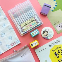 퍼니맨 S-Q4 속건 의류 직사각 스탬프(소) 스탬프, 핫핑크케이스+속건검정잉크, 폰트D