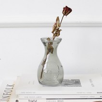 빈티지한 볼드 레터링 인테리어 미니 화병 유리병 4색, 그레이 (GL7008G)