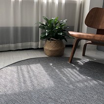 헤링본 원형러그(미니) 침실 서재 인테리어 카펫 매트, 차콜 / 150cm 원형
