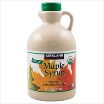 (미국직배) 코스트코 커클랜드 메이플시럽 1L Kirkland Signature Organic Pure Maple Syrup 33.8 oz, 1개