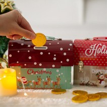 유치원 딸아이 인형수납 가방 겸 저금통 과자보관, A(산타 틴 가방)