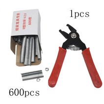 와이어메쉬동물 케이지 돼지 링 펜치 도구 및 600pcs M 클립 스테이플 메쉬 와이어 클램프, 02 빨간