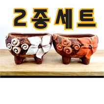 뜰이네 빈티지한 꽃무늬 원형 다육이 분갈이 화분세트