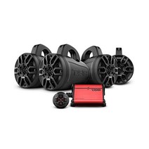 DS18 MP4TP.4A Marine & Powersports 스테레오 시스템 4X 4 웨이크보드 타워 포드 앰프 및 Bluetooth 원격 제어가 있는 방수 스피커 600W -