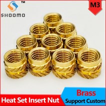 Knurled 황동 Embedment 너트 M3 스레드 열 세트 삽입 IUB IUC 인쇄 3D 프린터 액세서리 부품 지원 사용자, 13 M3 x OD4.6 x H3.6