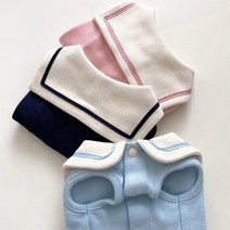PIPIMONG 피피몽 반려견 고양이 교복풍 민소매 여름옷 상의, 남색