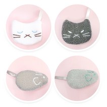 주방 고양이 캐릭터 설거지 아크릴 수세미 4종 세트