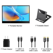 HDMI선택기 15.6 인치 4K 터치스크린 휴대용 모니터 3840*2160 HDR400 IPS 터치 스크린 CNC 조각 디스플레이 랩탑 Mac Xbox PS4/5 스위치 컴퓨터, 접이식 스탠드 포함_미국 플러그
